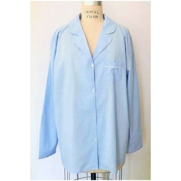 H&M Intimates & Sleepwear Hm Light Blue White Pinstripe Shirt